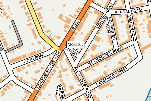 NR33 0JJ map - OS OpenMap – Local (Ordnance Survey)