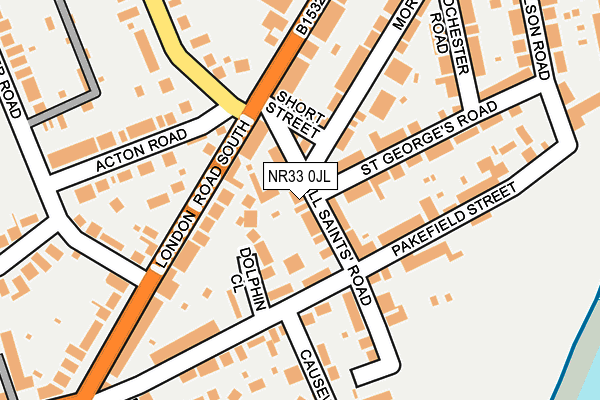 NR33 0JL map - OS OpenMap – Local (Ordnance Survey)