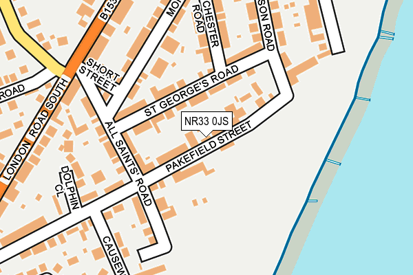 NR33 0JS map - OS OpenMap – Local (Ordnance Survey)