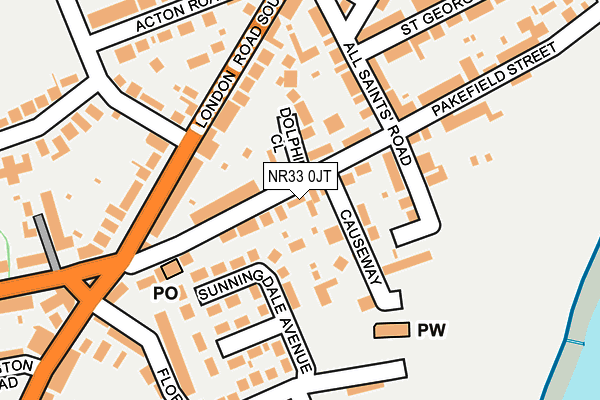 NR33 0JT map - OS OpenMap – Local (Ordnance Survey)