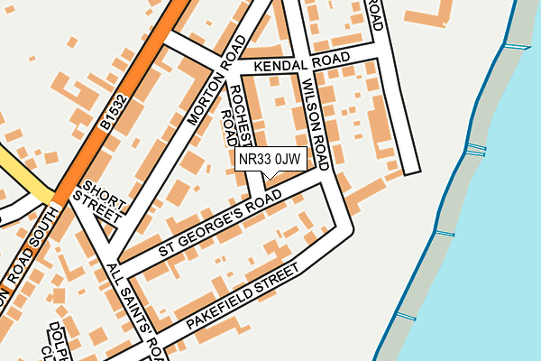 NR33 0JW map - OS OpenMap – Local (Ordnance Survey)