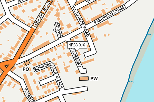 NR33 0JX map - OS OpenMap – Local (Ordnance Survey)