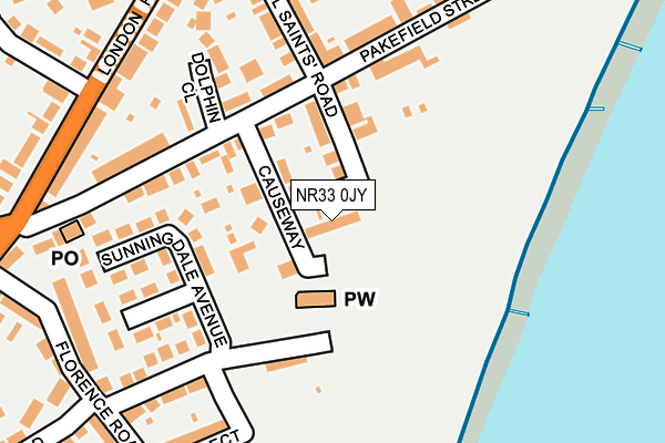 NR33 0JY map - OS OpenMap – Local (Ordnance Survey)