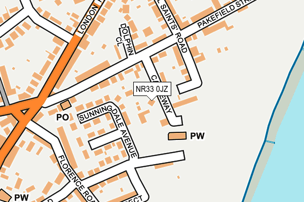 NR33 0JZ map - OS OpenMap – Local (Ordnance Survey)
