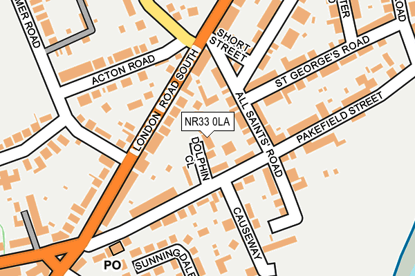 NR33 0LA map - OS OpenMap – Local (Ordnance Survey)