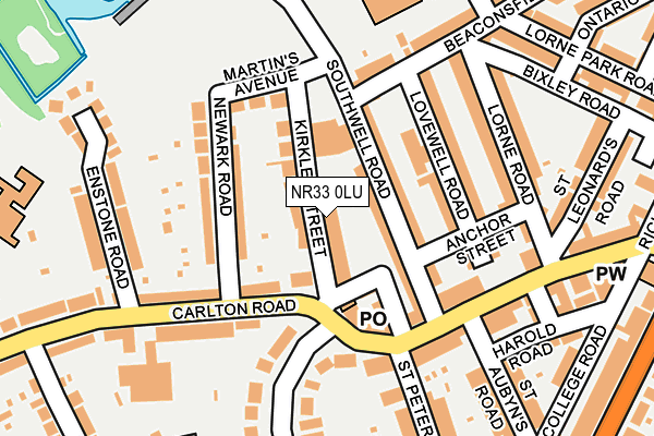 NR33 0LU map - OS OpenMap – Local (Ordnance Survey)
