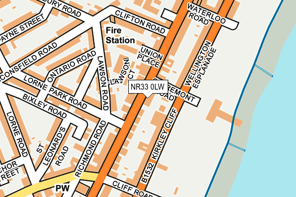 NR33 0LW map - OS OpenMap – Local (Ordnance Survey)