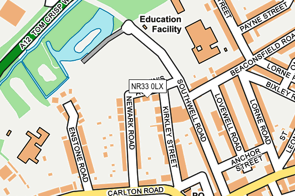NR33 0LX map - OS OpenMap – Local (Ordnance Survey)