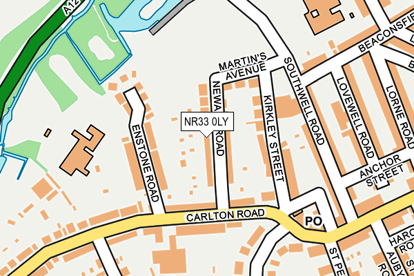 NR33 0LY map - OS OpenMap – Local (Ordnance Survey)