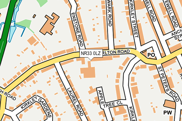 NR33 0LZ map - OS OpenMap – Local (Ordnance Survey)