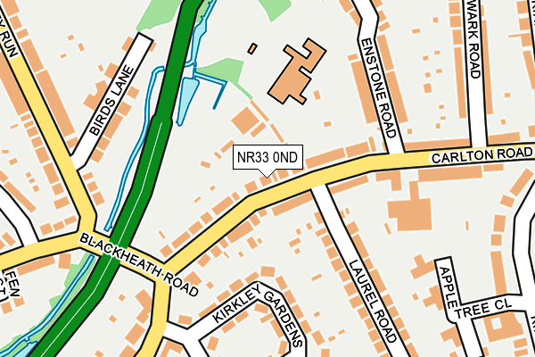NR33 0ND map - OS OpenMap – Local (Ordnance Survey)