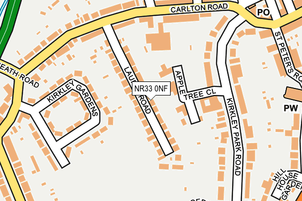 NR33 0NF map - OS OpenMap – Local (Ordnance Survey)