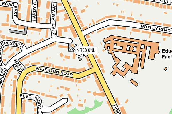 NR33 0NL map - OS OpenMap – Local (Ordnance Survey)