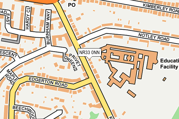NR33 0NN map - OS OpenMap – Local (Ordnance Survey)