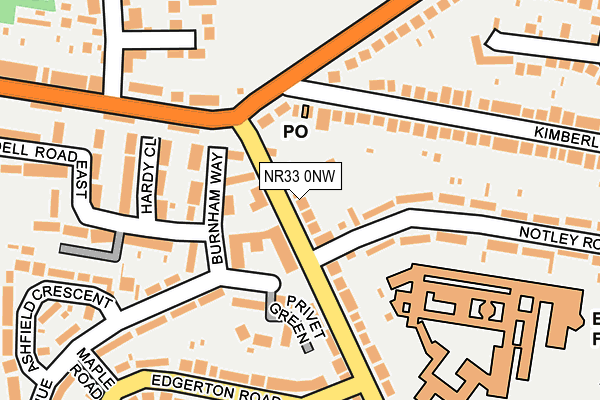 NR33 0NW map - OS OpenMap – Local (Ordnance Survey)