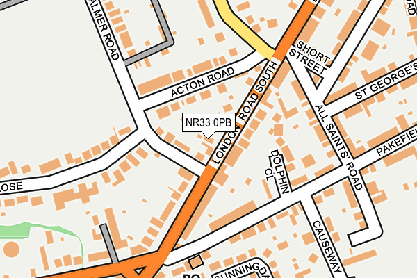 NR33 0PB map - OS OpenMap – Local (Ordnance Survey)