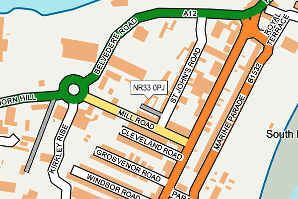 NR33 0PJ map - OS OpenMap – Local (Ordnance Survey)