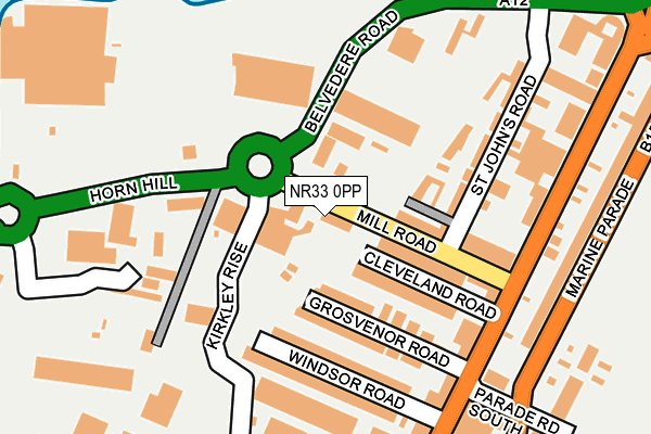 NR33 0PP map - OS OpenMap – Local (Ordnance Survey)