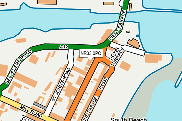 NR33 0PQ map - OS OpenMap – Local (Ordnance Survey)