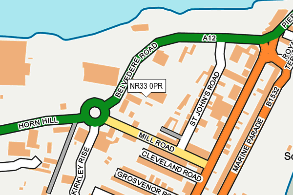 NR33 0PR map - OS OpenMap – Local (Ordnance Survey)