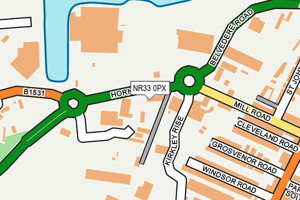 NR33 0PX map - OS OpenMap – Local (Ordnance Survey)