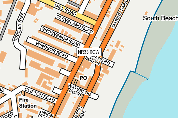 NR33 0QW map - OS OpenMap – Local (Ordnance Survey)