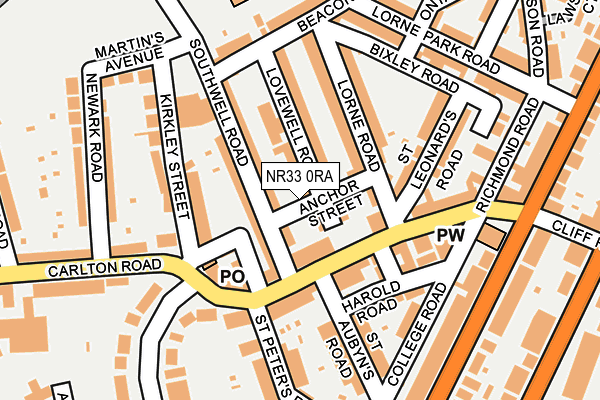 NR33 0RA map - OS OpenMap – Local (Ordnance Survey)
