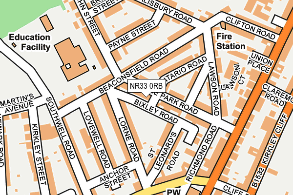 NR33 0RB map - OS OpenMap – Local (Ordnance Survey)