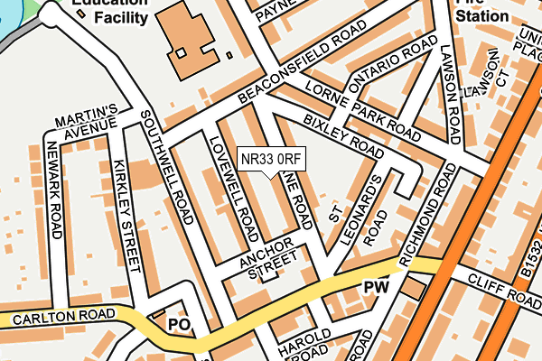 NR33 0RF map - OS OpenMap – Local (Ordnance Survey)