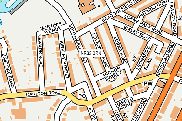 NR33 0RN map - OS OpenMap – Local (Ordnance Survey)