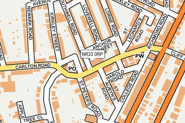 NR33 0RP map - OS OpenMap – Local (Ordnance Survey)