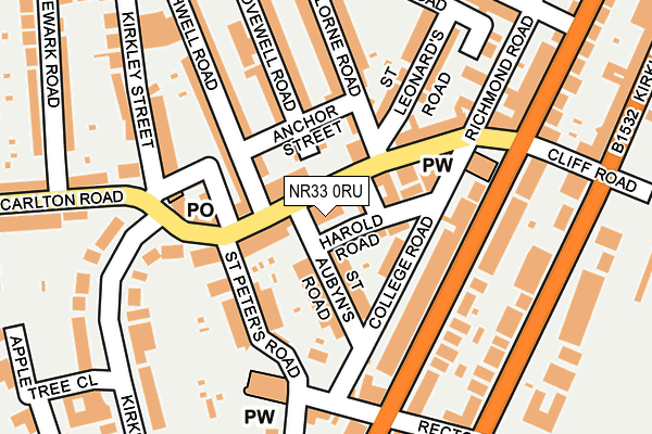 NR33 0RU map - OS OpenMap – Local (Ordnance Survey)