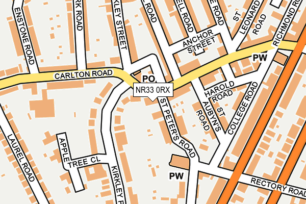 NR33 0RX map - OS OpenMap – Local (Ordnance Survey)