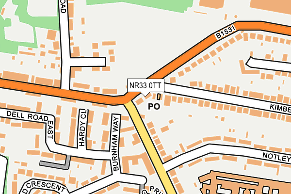 NR33 0TT map - OS OpenMap – Local (Ordnance Survey)