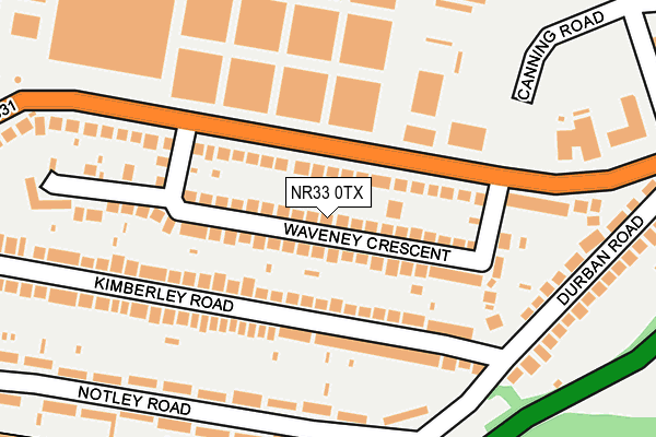 NR33 0TX map - OS OpenMap – Local (Ordnance Survey)