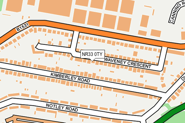 NR33 0TY map - OS OpenMap – Local (Ordnance Survey)