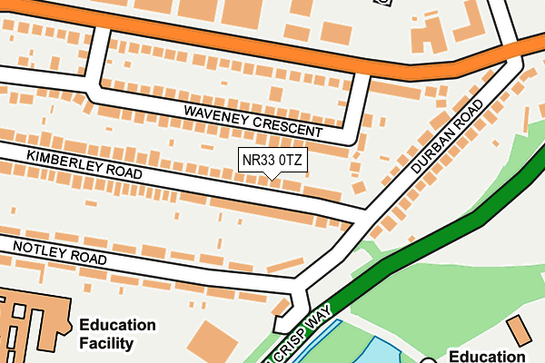 NR33 0TZ map - OS OpenMap – Local (Ordnance Survey)