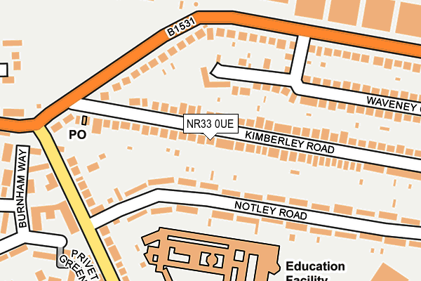 NR33 0UE map - OS OpenMap – Local (Ordnance Survey)