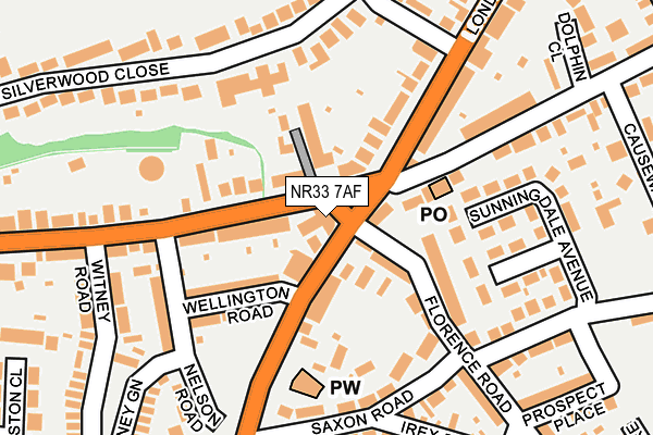 NR33 7AF map - OS OpenMap – Local (Ordnance Survey)