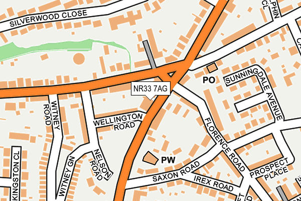 NR33 7AG map - OS OpenMap – Local (Ordnance Survey)