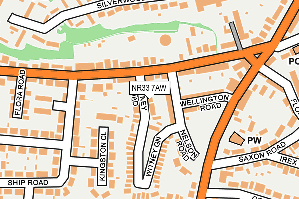 NR33 7AW map - OS OpenMap – Local (Ordnance Survey)