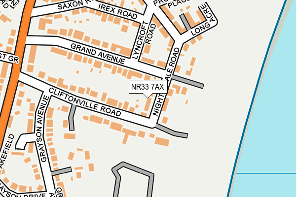 NR33 7AX map - OS OpenMap – Local (Ordnance Survey)