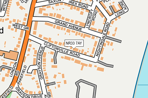 NR33 7AY map - OS OpenMap – Local (Ordnance Survey)