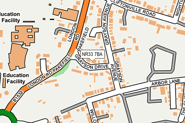 NR33 7BA map - OS OpenMap – Local (Ordnance Survey)