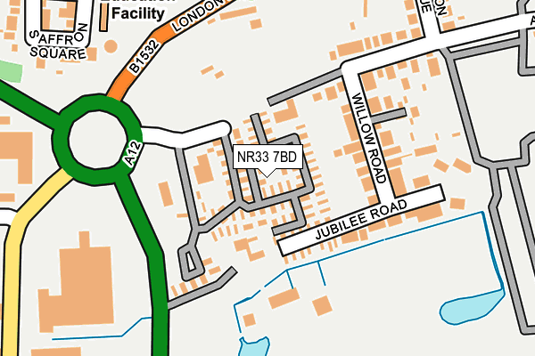 NR33 7BD map - OS OpenMap – Local (Ordnance Survey)