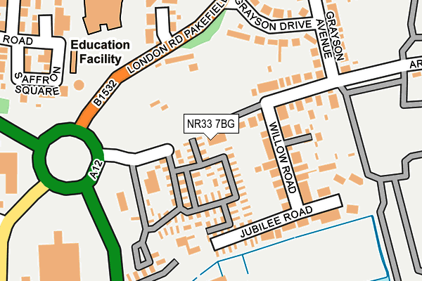 NR33 7BG map - OS OpenMap – Local (Ordnance Survey)
