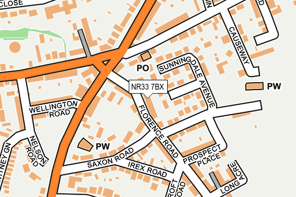 NR33 7BX map - OS OpenMap – Local (Ordnance Survey)