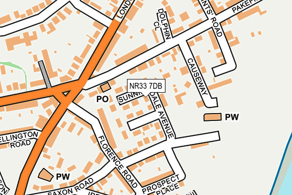 NR33 7DB map - OS OpenMap – Local (Ordnance Survey)