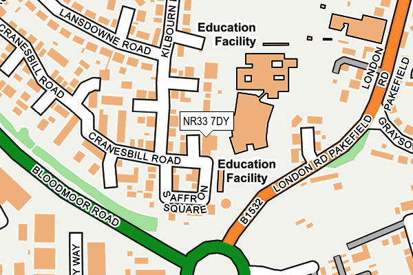 NR33 7DY map - OS OpenMap – Local (Ordnance Survey)