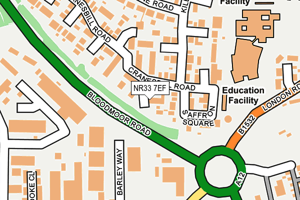NR33 7EF map - OS OpenMap – Local (Ordnance Survey)